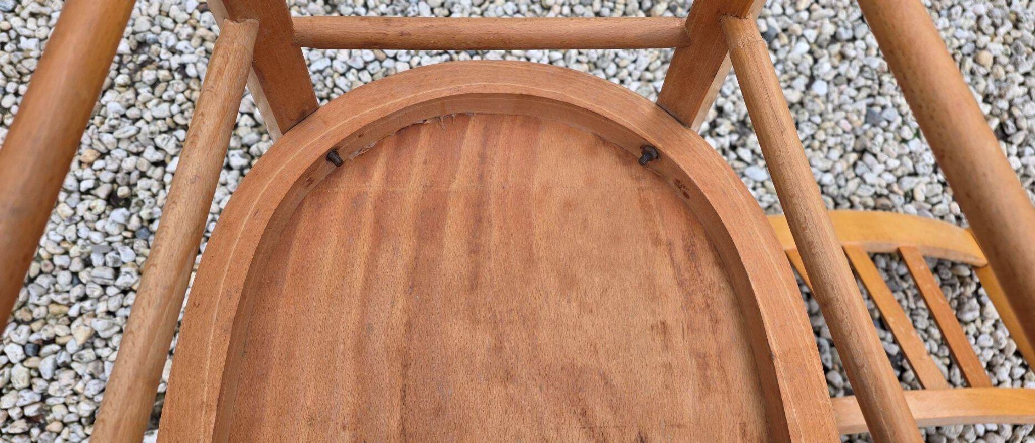 2 Bistro Chairs in Varnished Beech from the 1950s