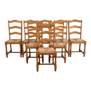 suite de 8 chaises en - 1980