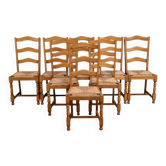 Set of 8 beech chairs – 1980