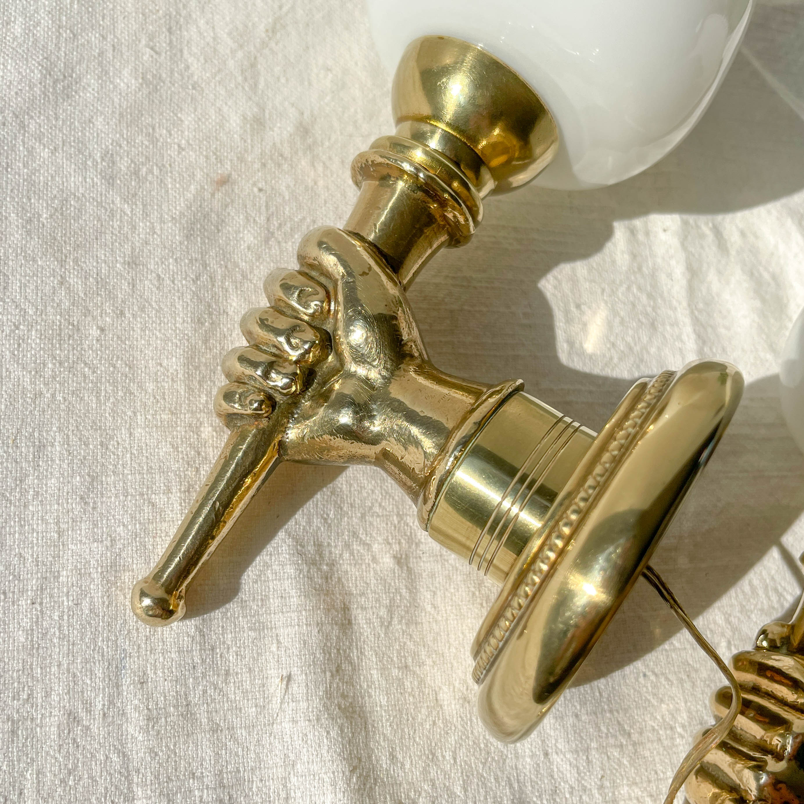 Pair of vintage brass wall sconces – Maison Jansen, 1960s