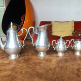 Service à café et thé ancien fait main wisna indonesia métal argenté