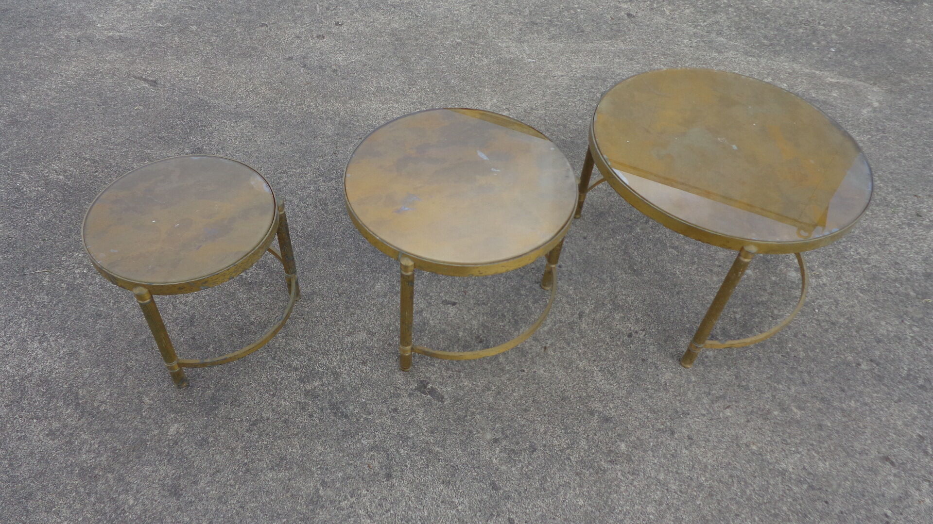 Smoked glass pull out tables