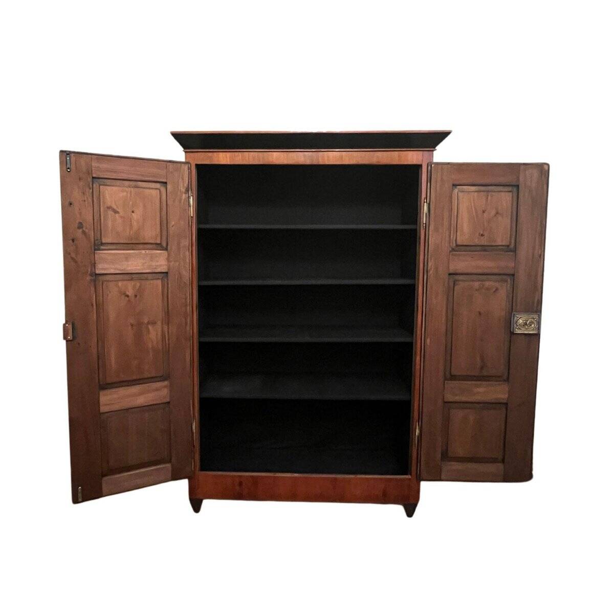 Biedermeier Armoire in Cherry, Walnut, Ebony & Brass, South Germany, 1820s