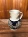 Old alsace ceramic pitcher gray blue vintage vines decor