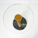 Hollywood Regency Marble and Metal Koi Fish Side Table