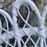 Emmanuelle Peacock white rattan armchair 1970