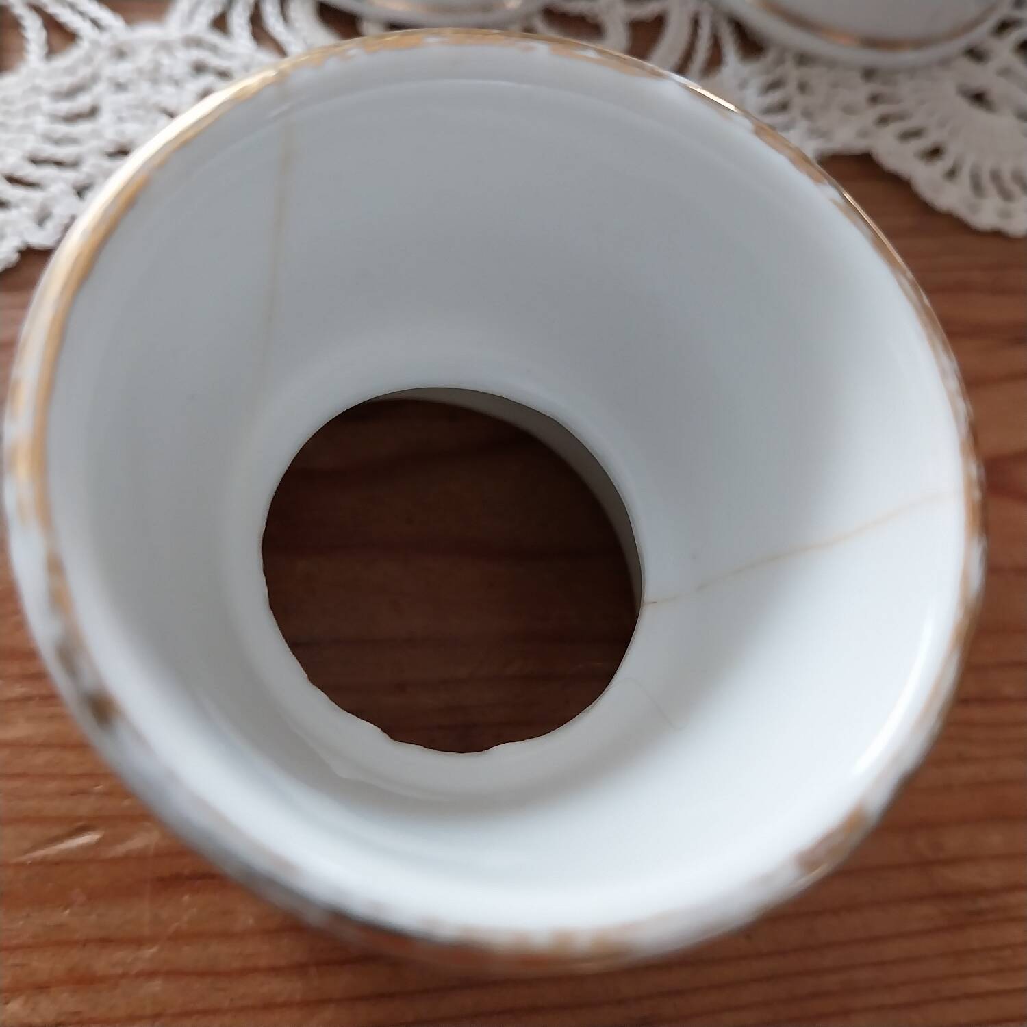 Old white porcelain diabolo egg cups Paris