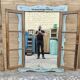 Art Deco mirror in Burmese teak