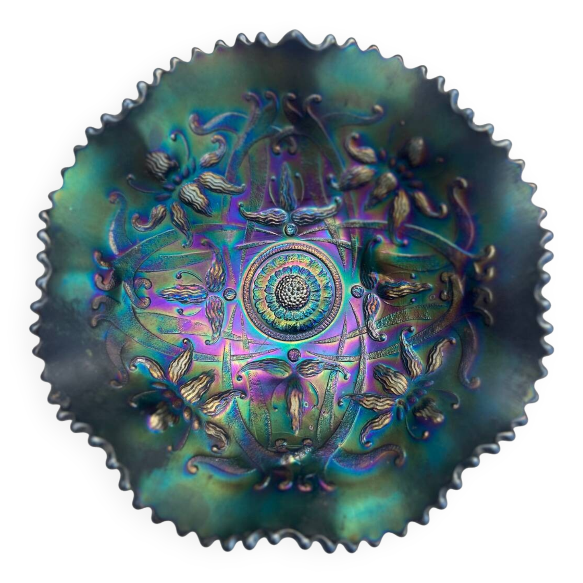 Glass Bowl or Pocket Filler Carnival by Northwood Period 20th century