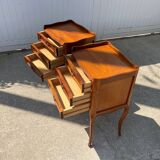 Paire de tables de chevet AMEUBLEMENT NF à 3 tiroirs style Louis XV