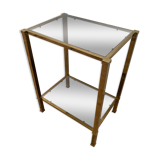 Brass console and smoked glass italy 1970