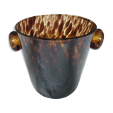 Brown speckled glass ice bucket