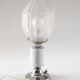 Lampe Art déco en verre satiné, marbre et chrome