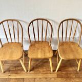 Set of 3 Scandinavian Windsor-style chairs