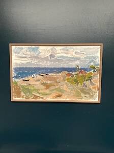 Large Original Swedish Oil on Canvas – “Strand, Öland” by Ingvar Hällgren