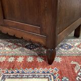 Buffet art déco en chêne - ancien meuble à tourne disque