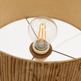 Double shade teak and chrome floor lamp, 60s.