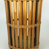 60s 70s umbrella stand umbrella holder wood metal Mid Century Design 60s