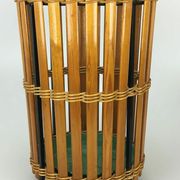 60s 70s umbrella stand umbrella holder wood metal Mid Century Design 60s