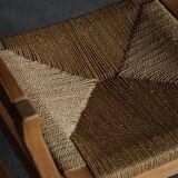 Set of 8 Danish dining chairs in pine and woven paper cord, Tage Poulsen, 1970s.