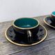 Black art deco bistro coffee cups