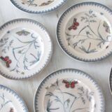 3 old English porcelain plates. Faïencerie: pinder bourne and co.