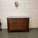 Louis XVI chest of drawers in grey marble