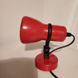 70's red lacquered metal wall spotlight