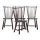 Set of 4 vintage spindle design chairs in wood by De Ster Gelderland.