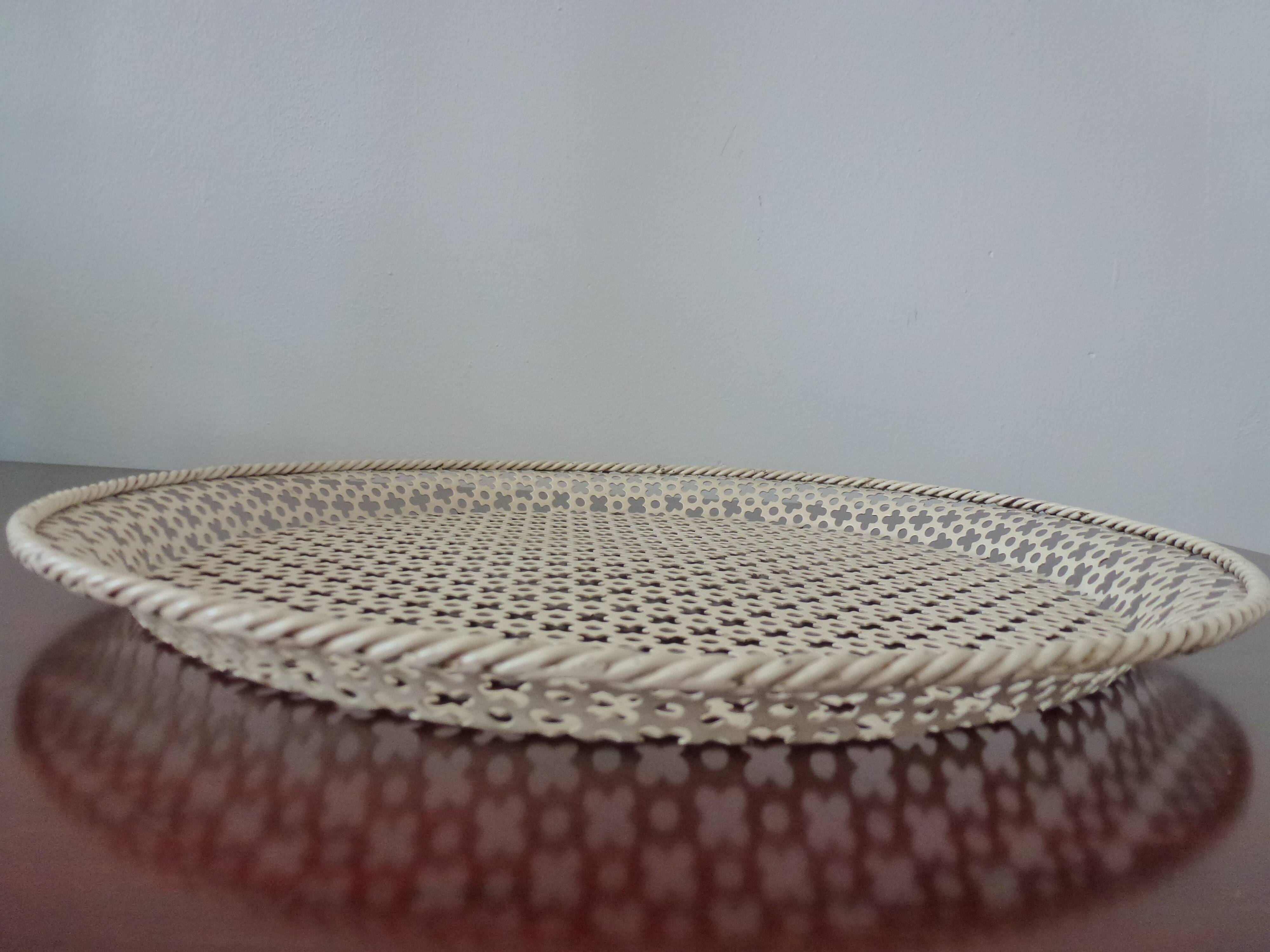 Perforated metal tray Mathieu Mategot 34cm