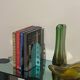 Vintage Big, Tall and Heavy Murano Vase in Green and Orange "Sommerso" Glass