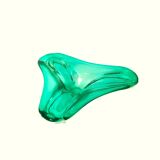 Plat trilobe en verre vert-de-mer midcentury