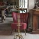 Golden bronze chandelier with seven arms, Menorah, candlestick on a stand, candelabrum.