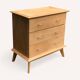 Commode vintage pieds compas hêtre brut massif 1960