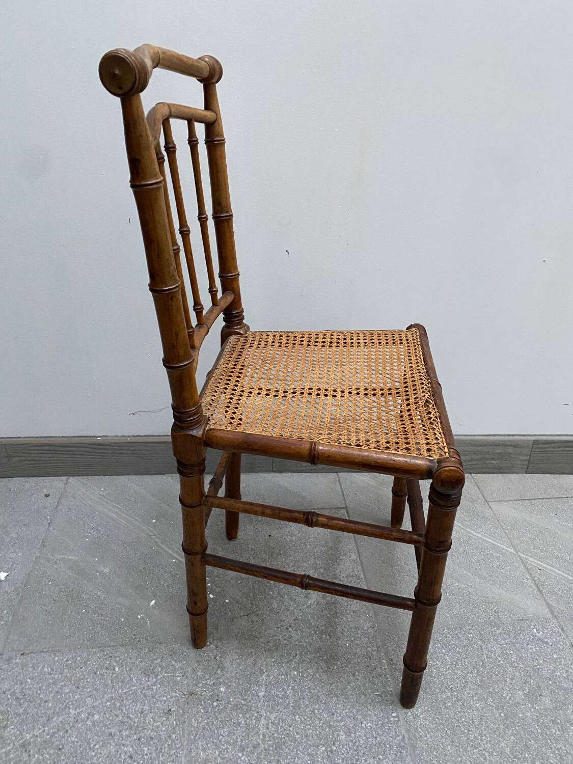Old bamboo imitation cane chair