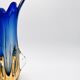 Murano Sommerso Vase Sculpture Chambord Model Blue Amber 26cm