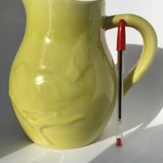 Yellow pitcher bird earthenware Vercor light relief