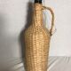Demijohn bottle old woven wicker rattan + cove bottle vintage