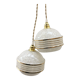Pair of Art Deco ball suspensions in white Clichy glass