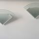 Pair of vintage wall lights, white lacquered metal and sandblasted glass, France 1970