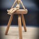 Cowherd stool tripod round solid wood