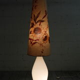 Glass floor lamp with floral shade, 1960s