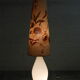 Glass floor lamp with floral shade, 1960s