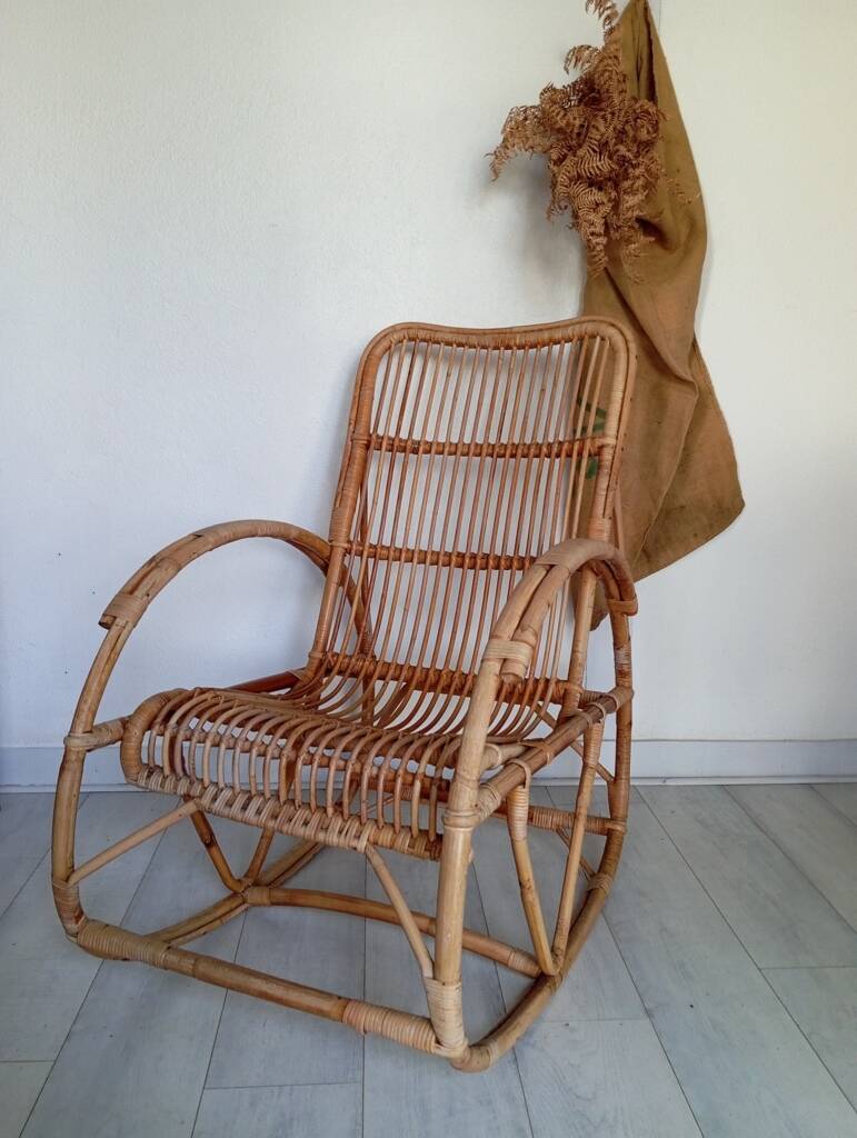 Rattan rocking chair from the 60s