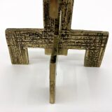 Brutalist candlestick • Austria • Brass • 1970