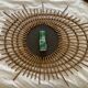 Vintage 1960s sunburst rattan ortf style spiral eye mirror - 90 x 67 cm