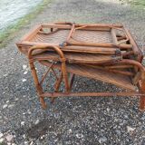 Long Bamboo and rattan chair 1900