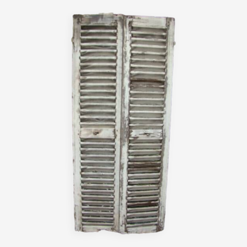Pair of old slat wooden shutters