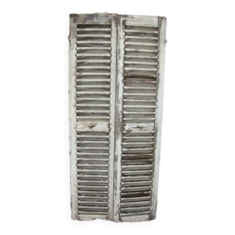 Pair of old slat wooden shutters