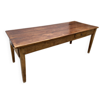 Solid wood farmhouse table with 2 drawers, 1900